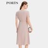 PORTS Spring 2026 Grey Rose V-Neck Dress