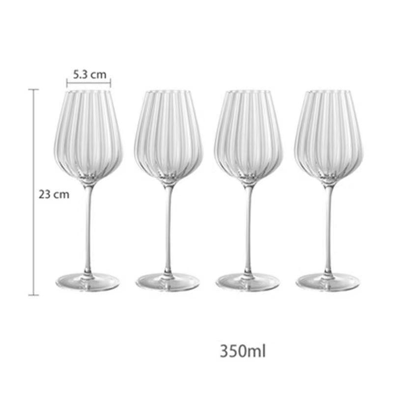 

Легкий роскошный вертикальный полосатый бокал для вина, стеклянная посуда для виски, бокалы для шампанского, оригинальные бокалы для коктейлей, набор чашек для бара 350ml