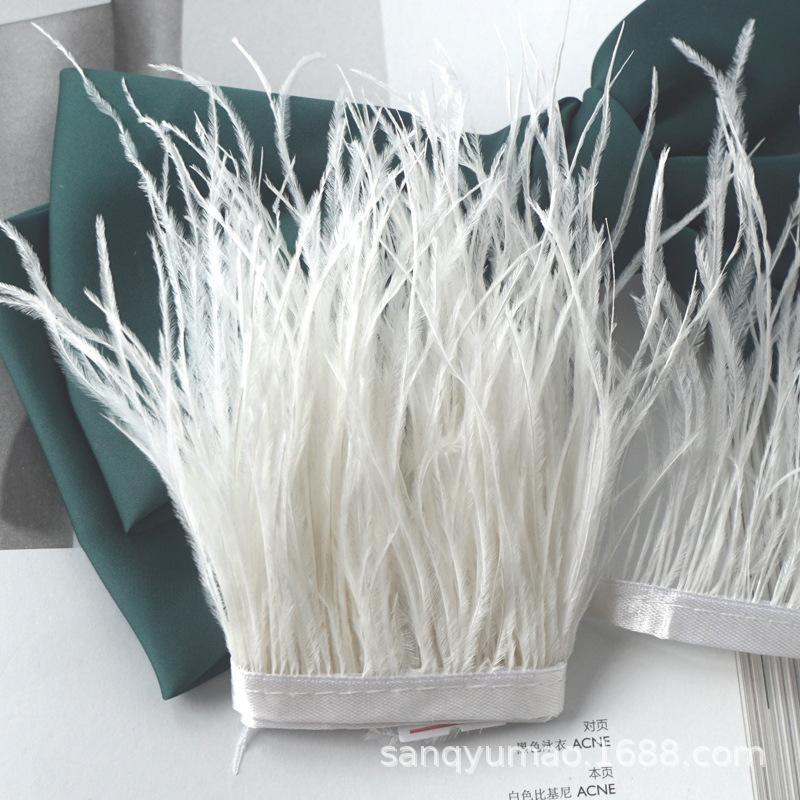 Verschlüsselter Federstoffstreifen 10-13 cm Straußenhaar Stoffkante Kleid Lateintanzrock Stoffband Hut Dekorationsmaterial