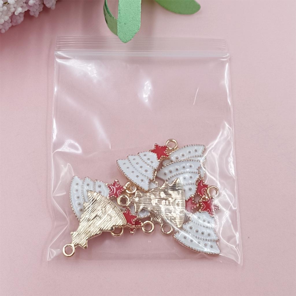 10Pcs DIY Cute Alloy Christmas Pendant Santa Claus Handwork Christmas Decorations Bell Necklace Oil Drip Christmas Tree Jewelry Accessories  Handmade