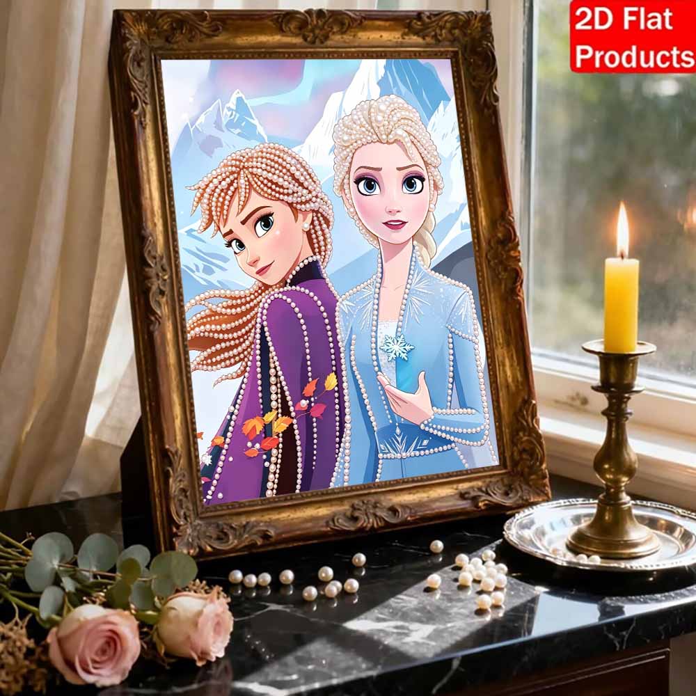 Disney Pearl Painting Frozen Princess Handmade DIY Pearl Gem Painting Pictures Crafts Special Shape Home Wall Decoration
