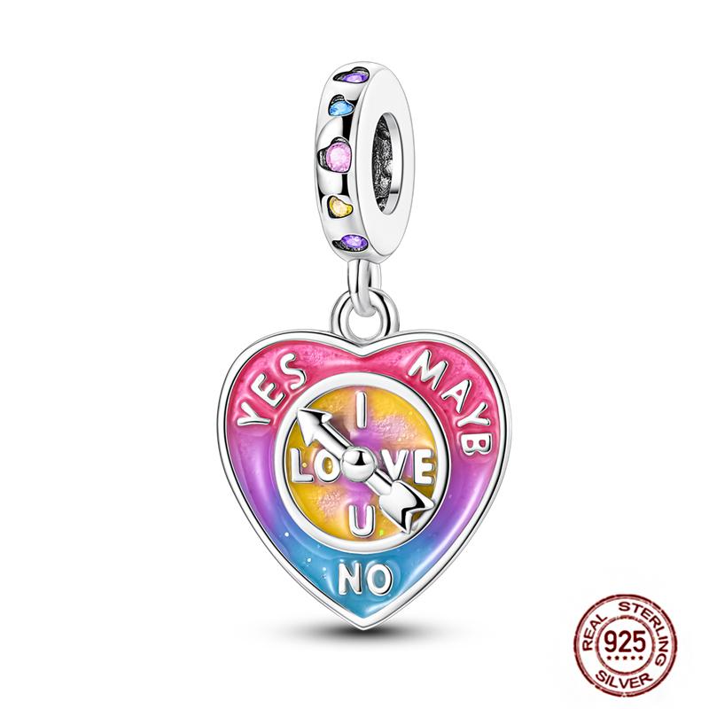 Pink Butterfly Charms Beadscopper Original Heart-Shaped Dog Paw Travel Charm Fit Bracelets Pendant For Women Jewelry Making