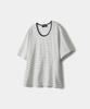 TRIP LE SENS Basic U-Neck Silket Cotton T-Shirt_St Black Neckline