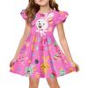 Vestido Casual de Moda Infantil con Manga Volante