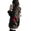 Women's Oversized Retro Camo Zipper Hoodie - Autumn Casual Style