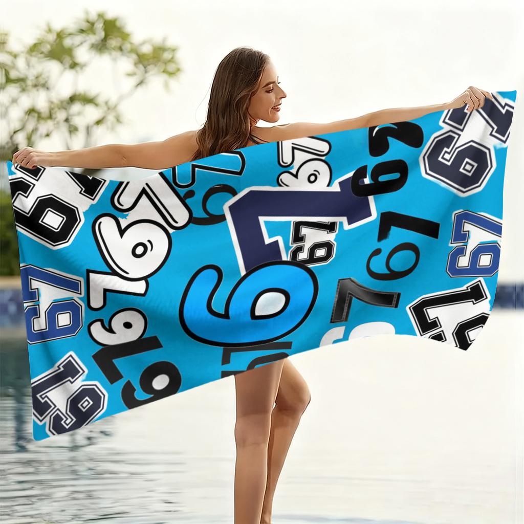 Six Seven 67 Friendship Beach Towel Quick-drying Super Absorbent Suitable for Beach Vacation Pool Gym Gift for Friend And Family