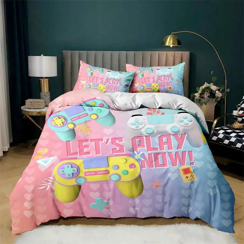 3D Print Gamepad Bedding Set,Duvet Cover Comforter Bed Set Quilt Cover Pillowcase,King Queen Twin Size Boys Girls Adults