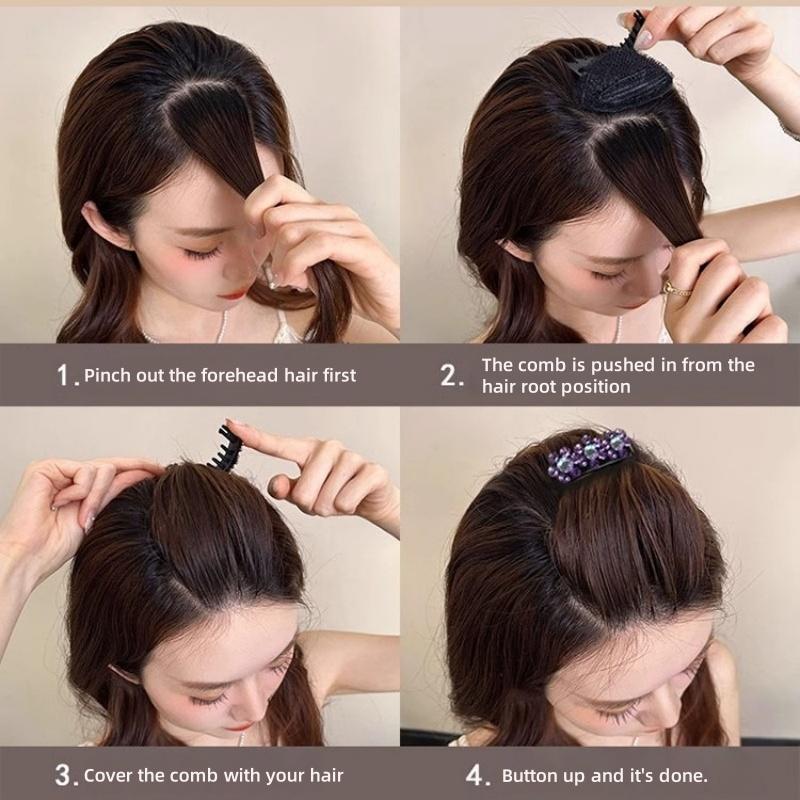2pcs Invisible Hair Clip Sponge Pad Front Base Light Weight Design Bump Up Combs Styling Tool