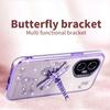 KADEM For Honor 300 Case Dragonfly Kickstand TPU Flowers Glitter Phone Cover