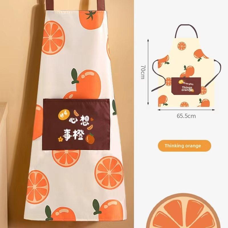 Womens Apron Kitchen Waterproof Oil Resistant Poucheds Cottons Baking Linen