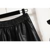 DIMANAF 2024 Plus Size PU Leather Autumn Winter Shorts Women New Black Casual Loose Wide Leg  Women Capris Pants Short Pants