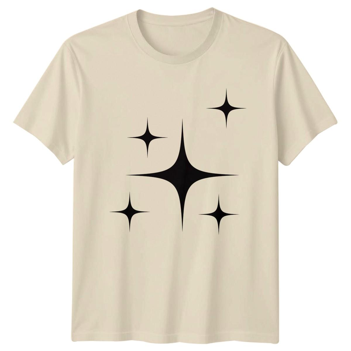Minimalist Sparkle Aesthetic Graphic Black T-Shirt Sparkle Aesthetic XXXL