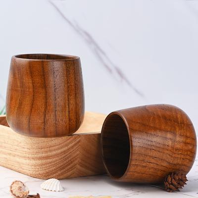 1 Pezzo 7,5X6,5 cm Tazza in Legno Naturale Fatta a Mano Retrò Legno di Giuggiola Tazza da Tè Riutilizzabile Articoli per la Casa e la Cucina Alta Qualità