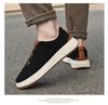 Men's Retro Genuine Leather Suede Slip-On Casual Shoes with Soft Sole - Trendy Black