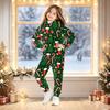 Kids Christmas Print Hooded Sweatshirt Set for Boys and Girls