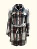 In Stock: New Large Plaid Belted Shirt Dress - Fashionable European & American Style