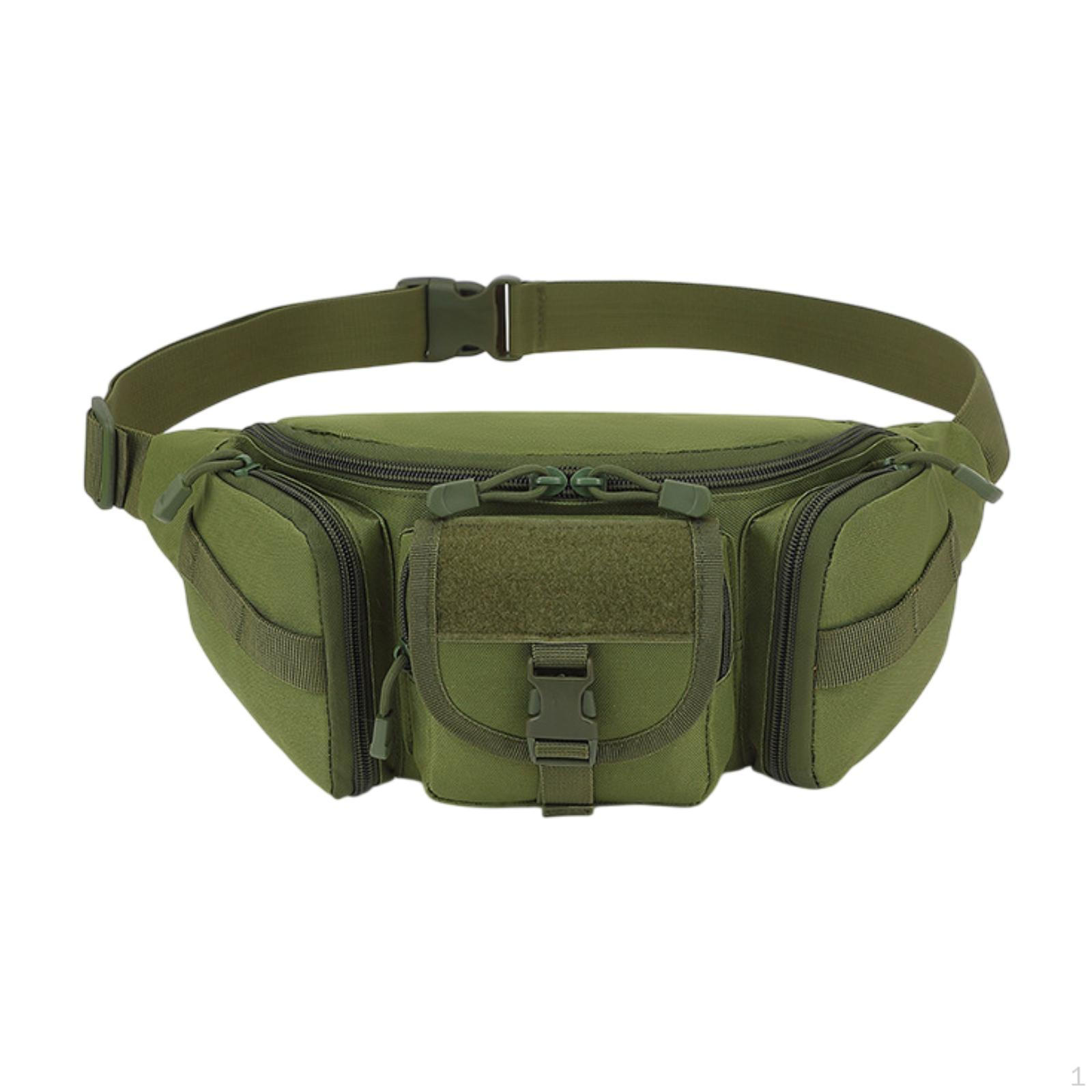 

Поясна сумка Fanny Pack Міцна з декількома кишенями, багатоцільова, корисна сумка на стегнах, пояс для активного відпочинку зелений