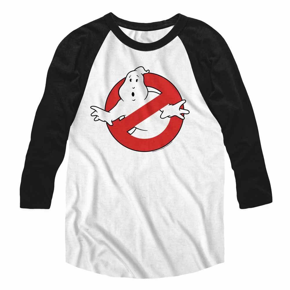 Real Ghostbusters Symbol WhiteBlack Raglan T-Shirt XXXL