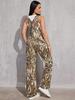 European/American Women's Camouflage Jumpsuit - Non-Elastic, Spring/Autumn Fashion 18208