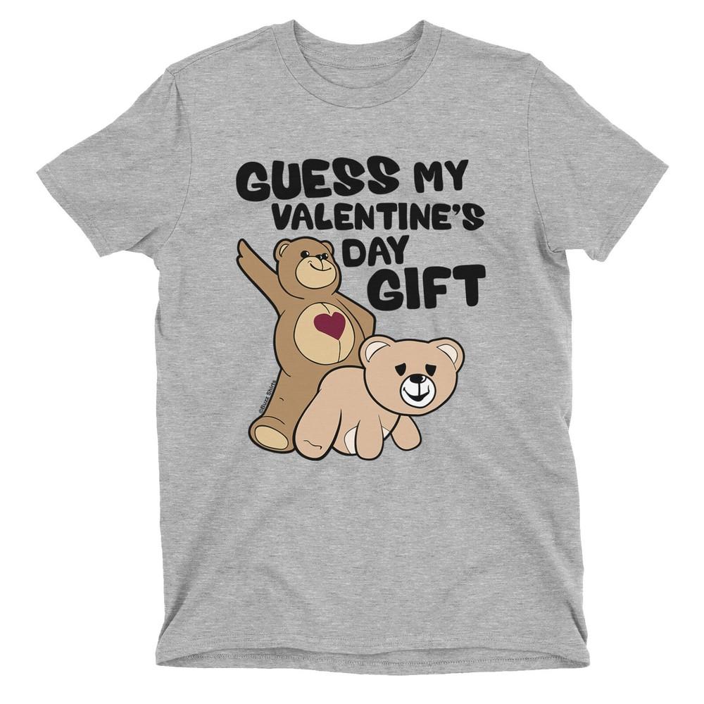 

УГАДАЙ МОЙ ПОДАРОК НА ДЕНЬ СВЯТОГО ВАЛЕНТИНА Мужская Женская Футболка День Пары Медведь Любовь Смешной 4XL