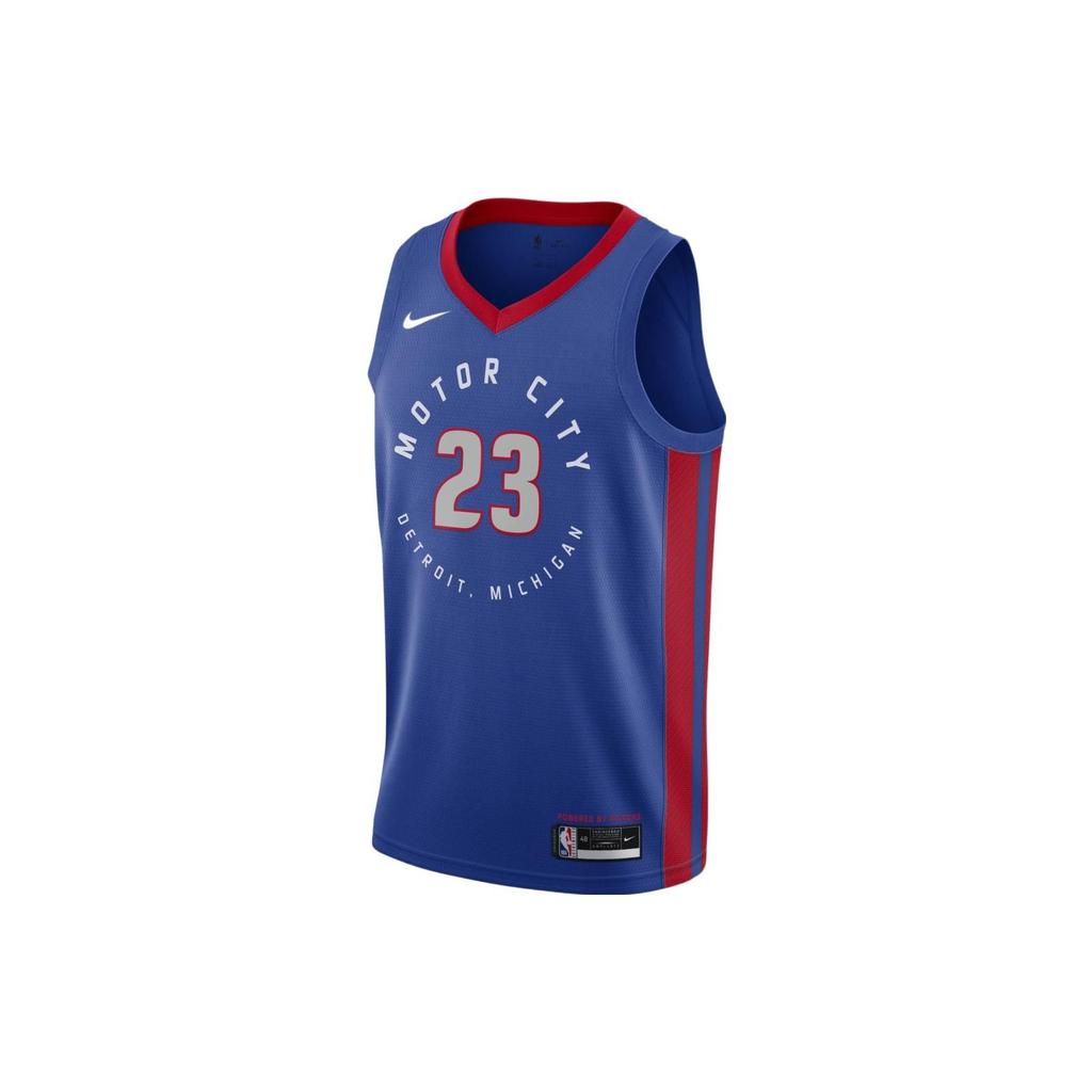 Nike NBA Alphanumeric Jersey Basketball Vest Fan Edition 20-21 Season Detroit Pistons Blake Griffin No. 23 Men Tops Blue CN1727-499