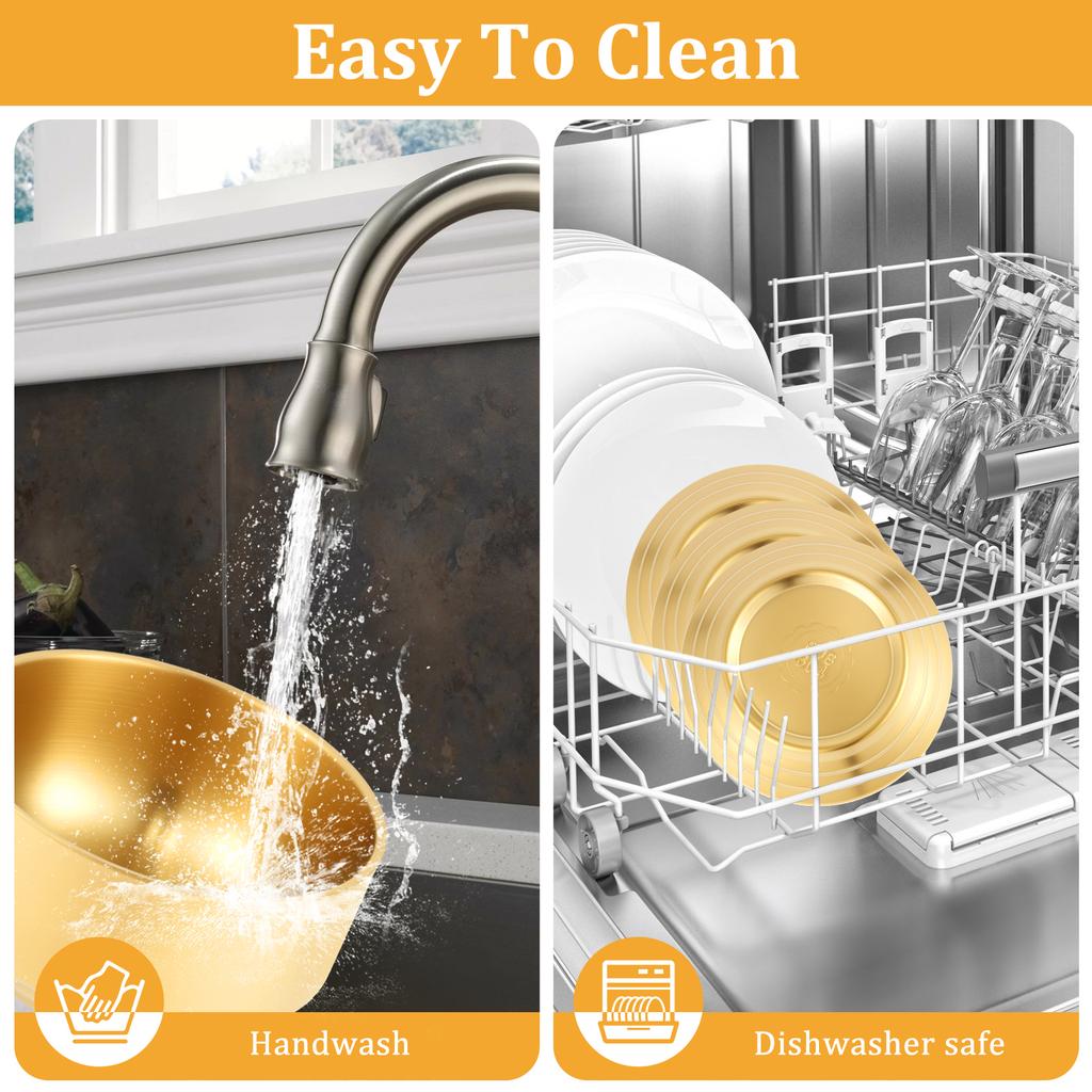 3Pcs Stainless Steel Bowl Double Layer Rice Bowl Heat Resistant Rice Noodle Soup Bowls with Lid for Restaurant Kitchen Tableware