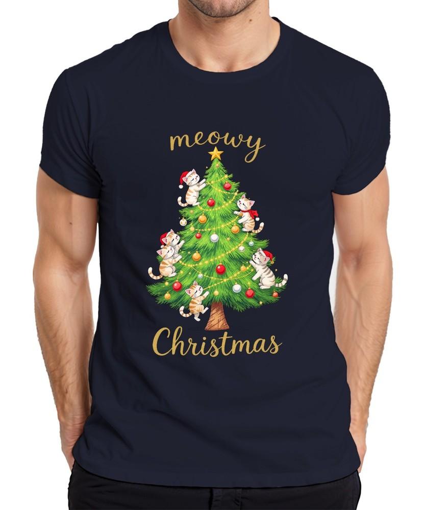 Meowy Christmas Cats Christmas Tree Cute Cat Lovers Unisexs T Shirt S