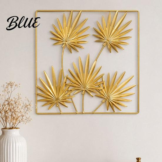Entrance Hall Wall Decor Gold Metal Monstera & Palm Leaf Art 3D Hollow