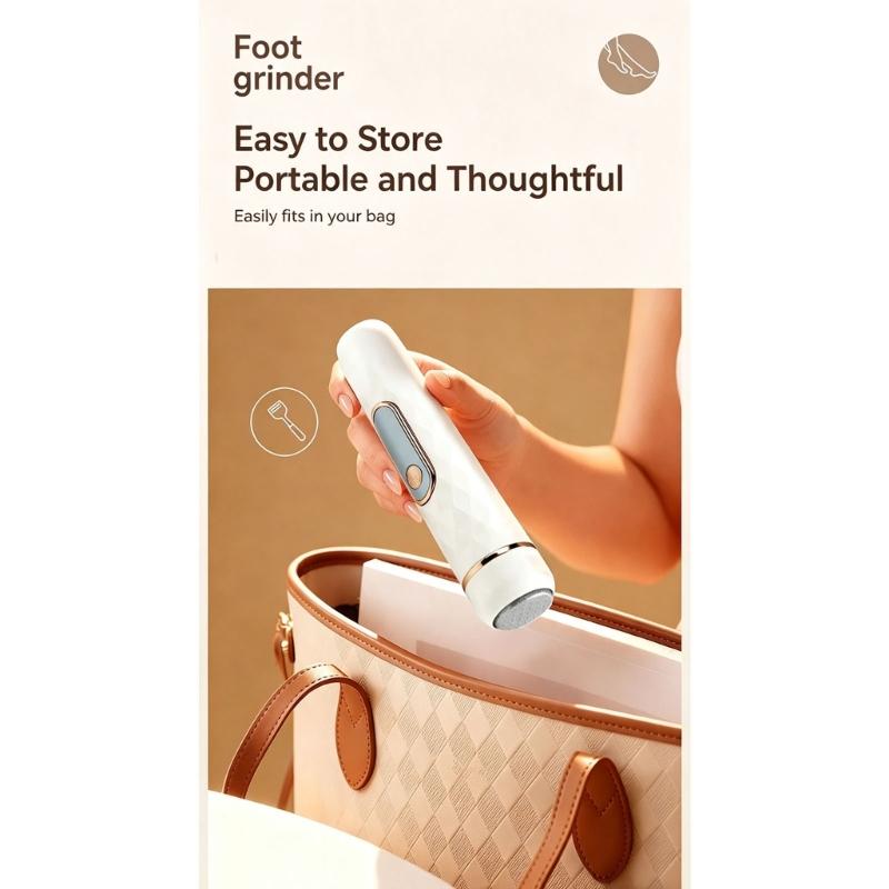 Type-C Rechargeable Electric Foot File with Two Grinding Heads, Heel Care Tool for Dead Skin and Daily Pedicure Use