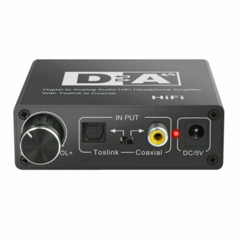 Nku Hifi DAC Amp Digital To Analog Audio Converter RCA 3.5mm Jack Headphone Amplifier with Toslink Optical Coaxial Input Output