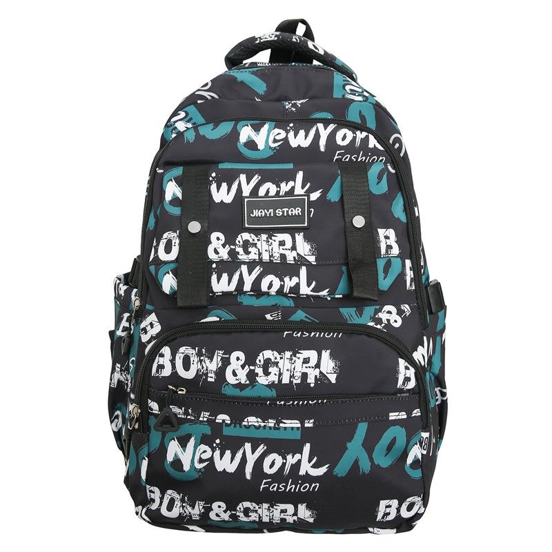Large Capacity Student Backpack Graffiti Print Campus Backpack Men Lightweight Couple Backpack