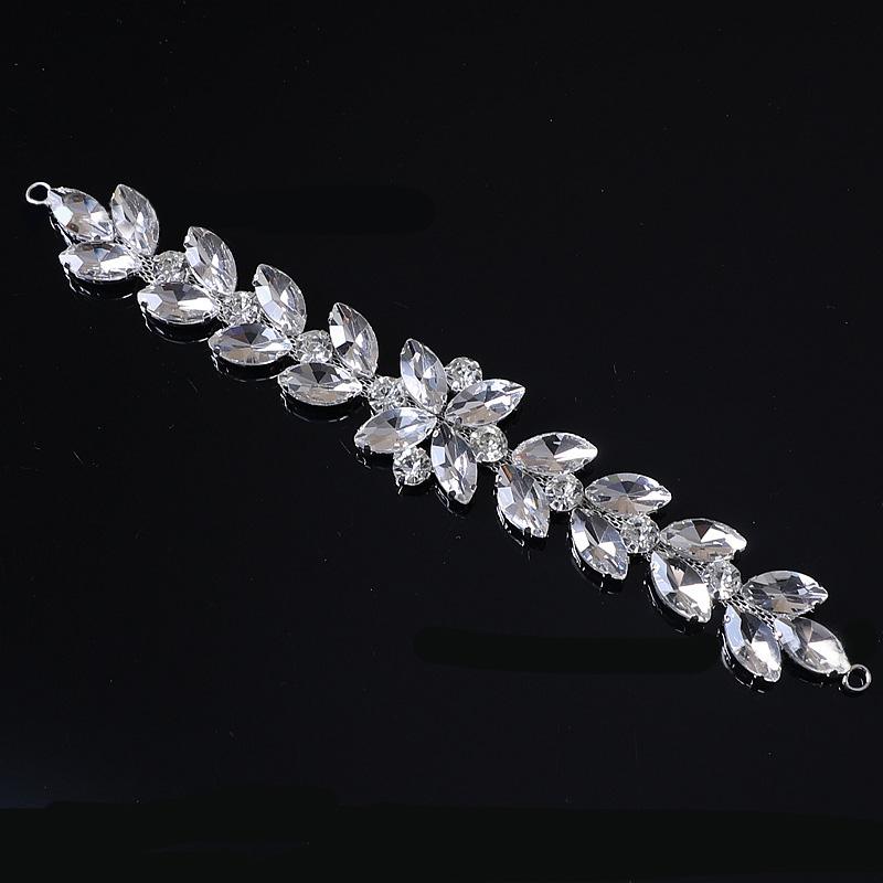 1PC Sew-On Trim DIY Marquise Teardrop & Round for Clothes Shoes Bags Belt Sash Appliques Glitter Wedding Dress Rhinestone Chain