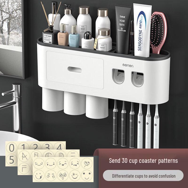 LIEI Wall-Mounted Toothbrush Holder & Cup