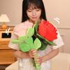 Rose Plush Toy Realistic Flower Design Soft Healing Never Withering Imitation Rose Flower Emotional Companion Toy