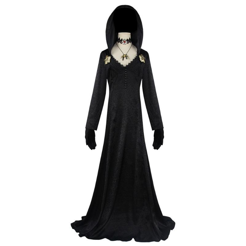 Halloween Costume Resident Evil Village Moth Girl Black Long Dress Costume Women's Clothing