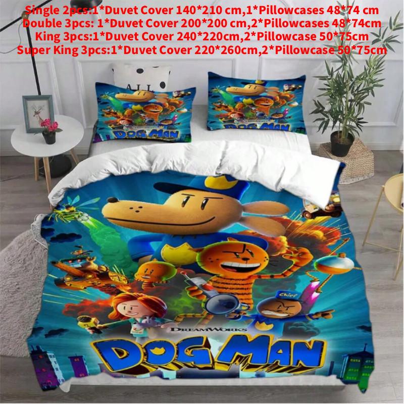 Dog Bedding Man Set Cartoon Comforter Cover Duvet Pillow Case Decoration Bedroom