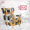 ARI PRINT Scandinavian Family Furniture Wing Chair, Checkered Panels Pattern