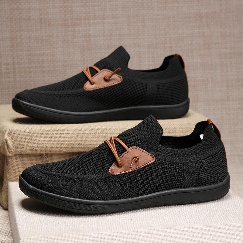 New Men Athletic Shoes Mesh Breathable Daily Wear Shoes Outside Soft-Soled Walking Footwear Lightweight Plush Comfort Men Athletic Shoes