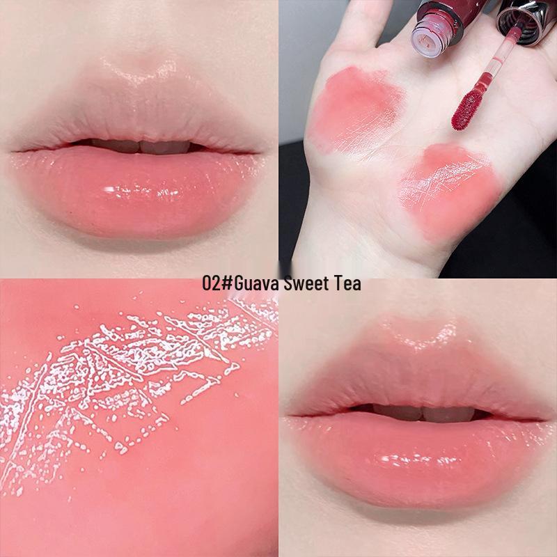 Gege Bear Luminous Mirror Lip Glaze: Nude Makeup, Whitening Effect, Affordable for Students