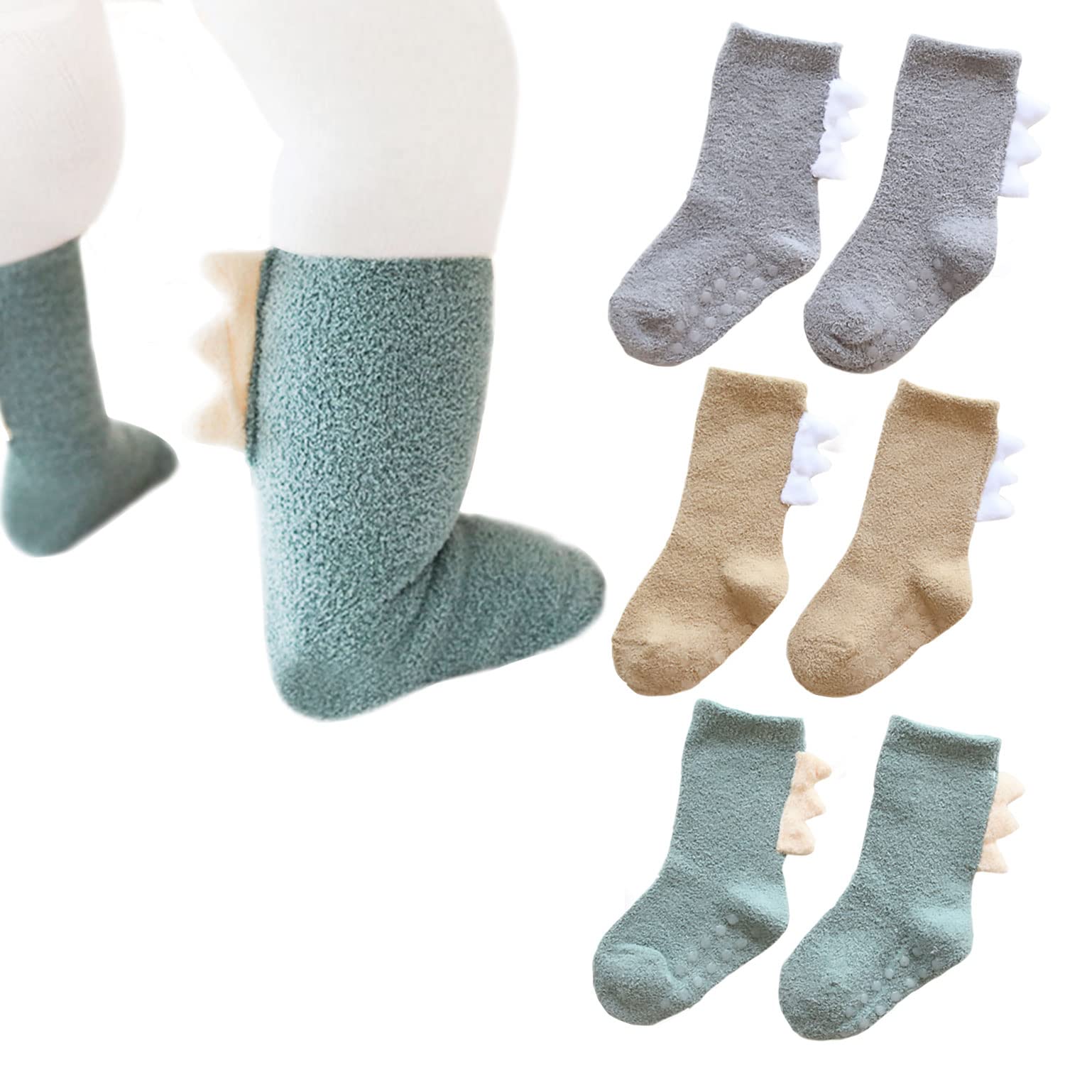 

Носки для малышей-динозавров, пушистые, холодные, милые, для холодной погоды, для школы, верблюжье-серые [MIHI] 3 пары для детей, младенцев, девочек, мальчиков, носки, носки, носки, носки,