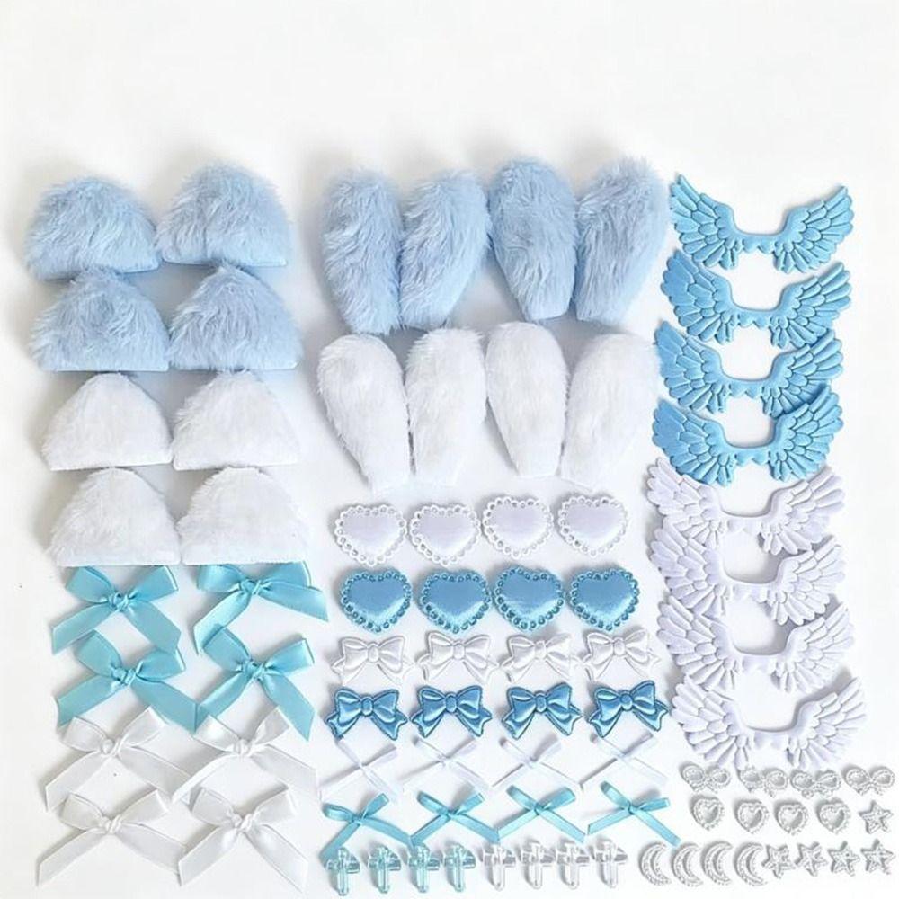 80Pcs/Set Fabric Handmade Accessory Set Colorful Material Pack Set Pain Bag Decoration Kit