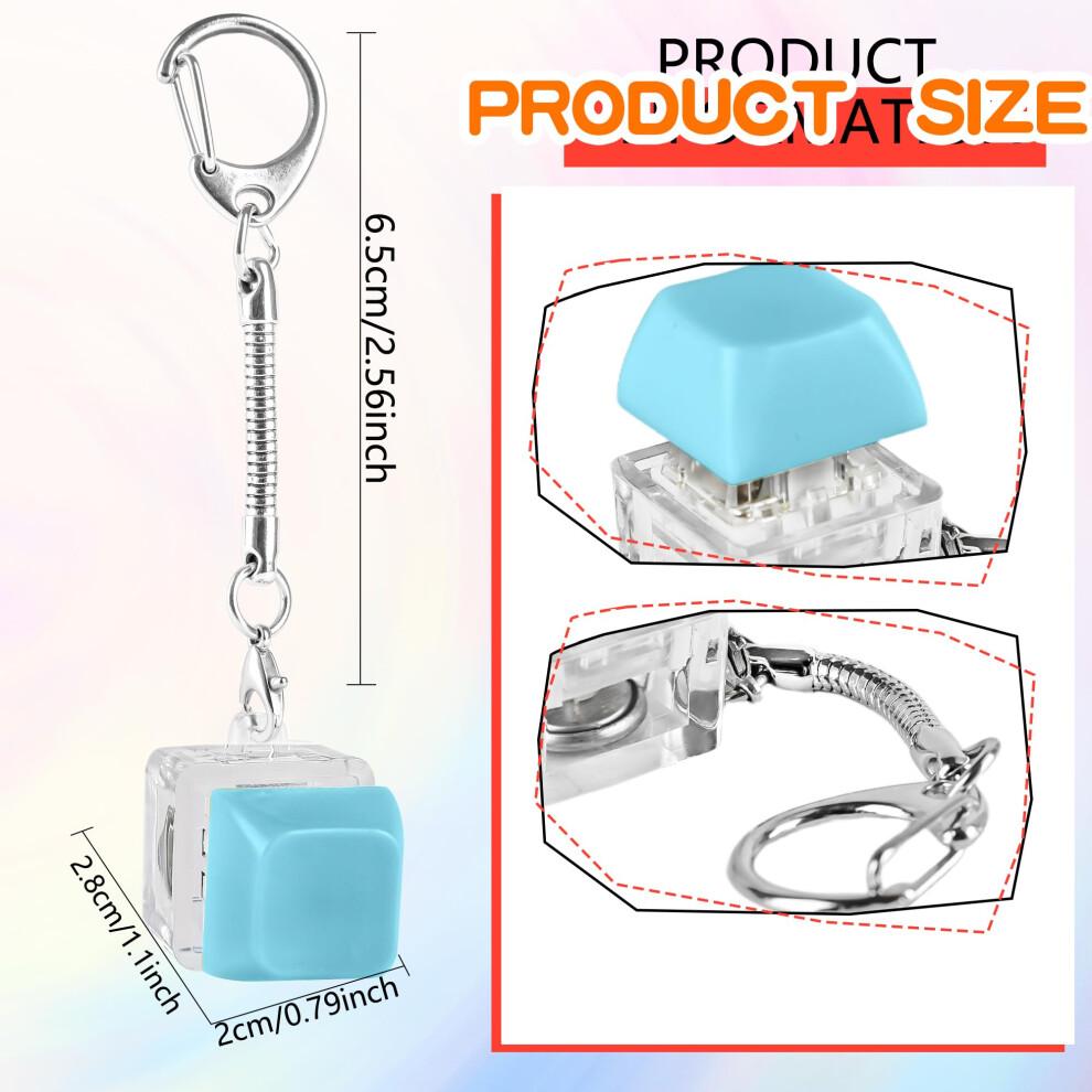 Hoarost 20 Stück Mini-Tastatur-Schlüsselanhänger mit LED-Licht Fidget-Tastenkappe Spielzeug zur Stressbewältigung, 10 Farben