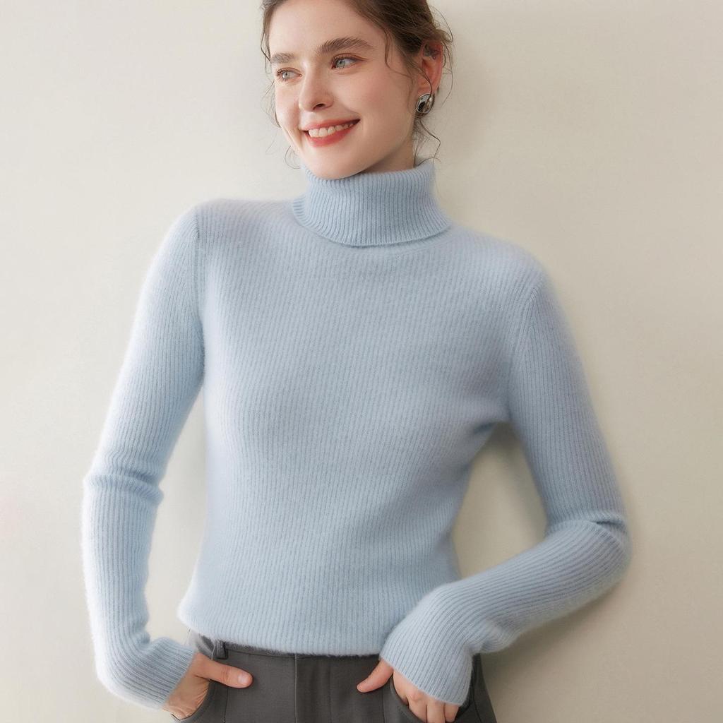 Women's 2025 Slim Fit Cashmere Turtleneck Sweater - Double-Strand Thickened Inner Layer