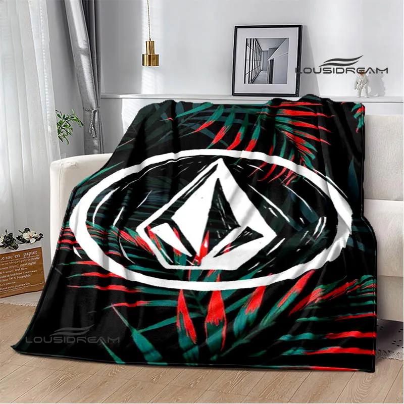 Coperte con logo V-VOLCOM stampato Flangia Coperta calda morbida e confortevole casa viaggio letto coperta coperte da picnic regalo di compleanno