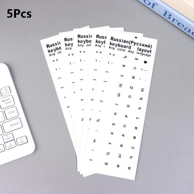 New Sale 5Pcs Russian Keyboard Stickers Waterproof PVC Keyboard Decals For Laptop Desktop PC Decoration Universal Stickers
