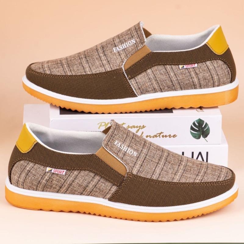 Fashion Men's Shoes Summer Breathable Canvas Shoes Fashion Outdoor Casual Sneakers for Men Oxfords Slip on Loafers Comfort Driving Shoes