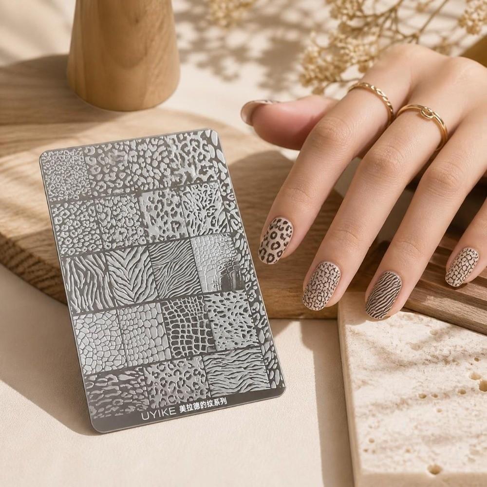 Leopard Print Nail Stamping Plate 14.5cm DIY Manicure Tools New Nail Art Template