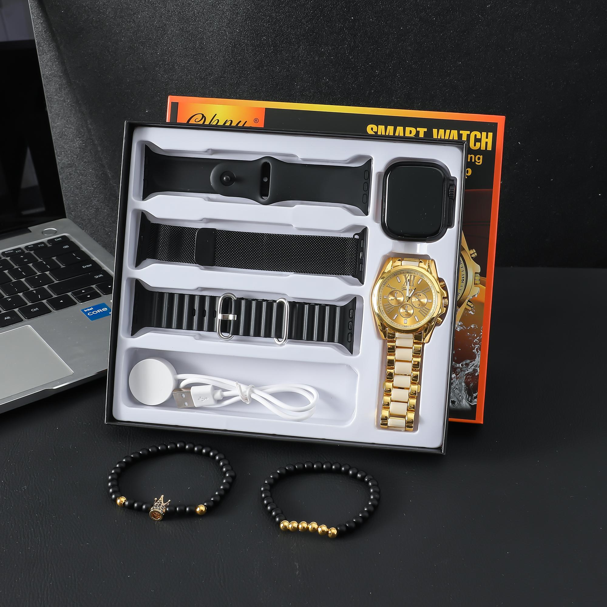 

Мониторинг здоровья Bluetooth-звонок спортивные пульс кислород в крови умные часы мужские часы набор браслетов разноцветный