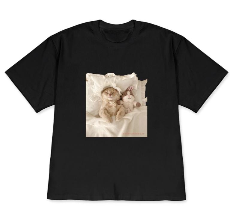 

Cute Sleeping Cat Graphic TShirt Sweet Dream Cat Tee Casual Short Sleeve T Shirt for Unisex Women Cat Lover Aesthetic Gift Top 3XL