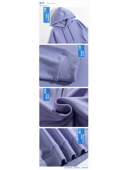 Loose Oversized Drop Shoulder Hooded Pullover Sweatshirt with Pocket - Solid Color, European Size, Customizable Design